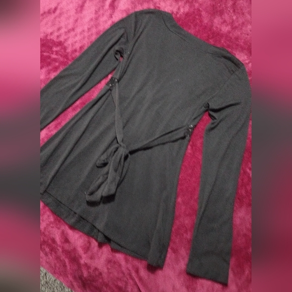 Black Long Sleeve Top with Sequin Detail - Picture 10 of 12